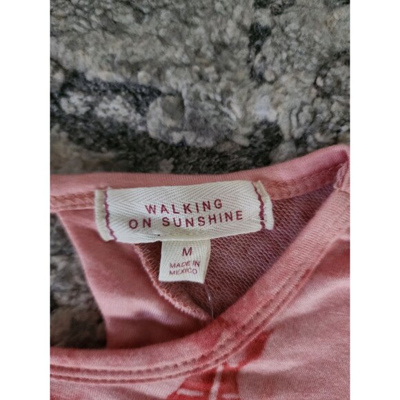 Walking On Sunshine Pink Tie-Dye Twisted Back Pullover Long Sleeve Sweater Sz M - Picture 6 of 8